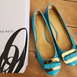 Nine West 6.5 M Like-New Turquoise NW Rueben Ballet Flats